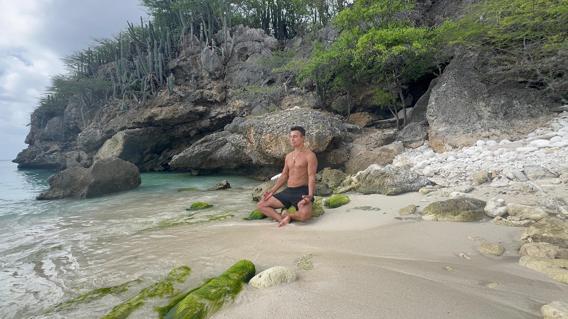 Meditation on a quiet rocky cove